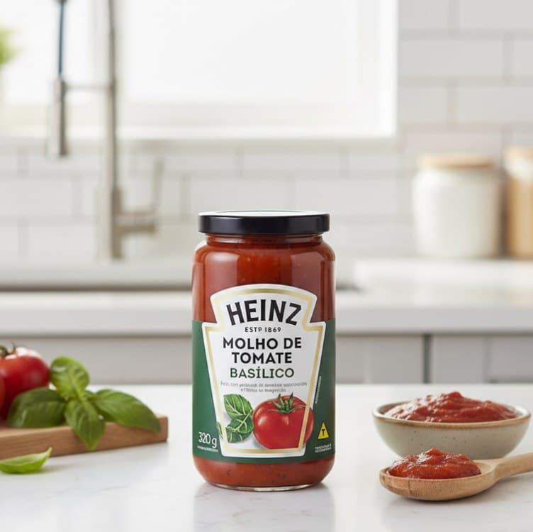 Heinz Molho de Tomate Rústico Basílico em vidro, 320G